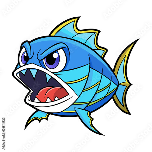 Neon Tetra Fish Vector Illustration – Cartoon, Clipart & Line Art Design on White Background, Neon tetra fish vector clipart in cartoon, line art, and illustration style on a white background.