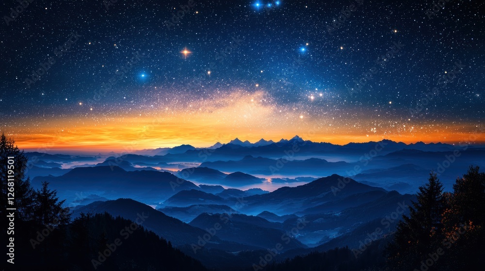 custom made wallpaper toronto digitalMajestic Mountain Range Under a Starry Night Sky