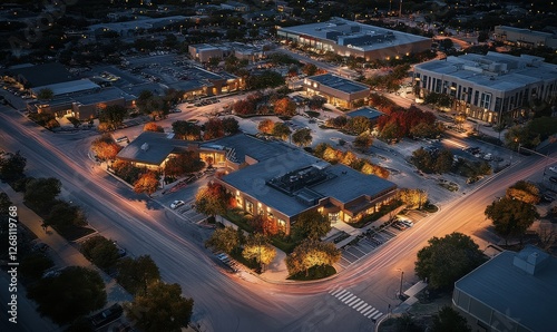 Ultra-realistic aerial images of hotels in Denton, Texas, capturing the city's details.