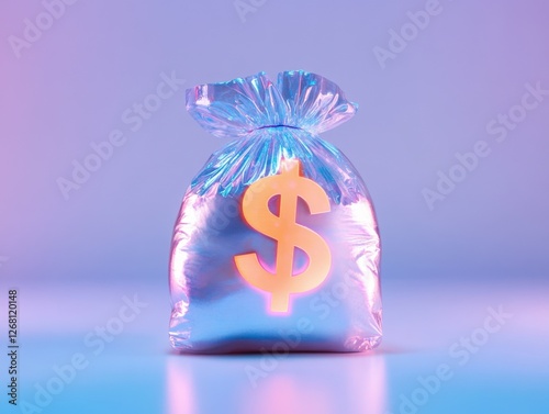 Money bag with dollar sign, financial concept