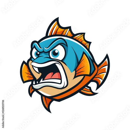 Oscar Fish Vector Illustration – Cartoon, Clipart & Line Art Design on White Background, Oscar fish vector clipart in cartoon, line art, and illustration style on a white background.