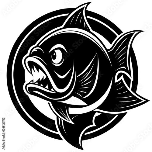Oscar Fish Vector Illustration – Cartoon, Clipart & Line Art Design on White Background, Oscar fish vector clipart in cartoon, line art, and illustration style on a white background.