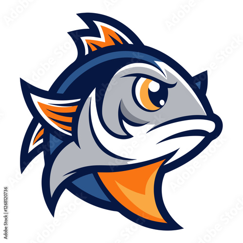 Oscar Fish Vector Illustration – Cartoon, Clipart & Line Art Design on White Background, Oscar fish vector clipart in cartoon, line art, and illustration style on a white background.