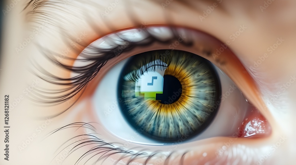 Fototapeta premium Close-up, high-resolution image of a human eye, showcasing intricate details