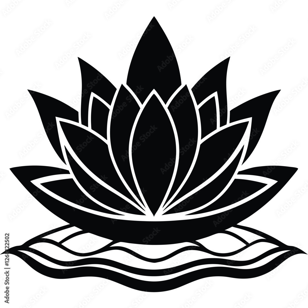 flower black and white abstract flower vector silhouette flower black and white abstract flower vector silhouette