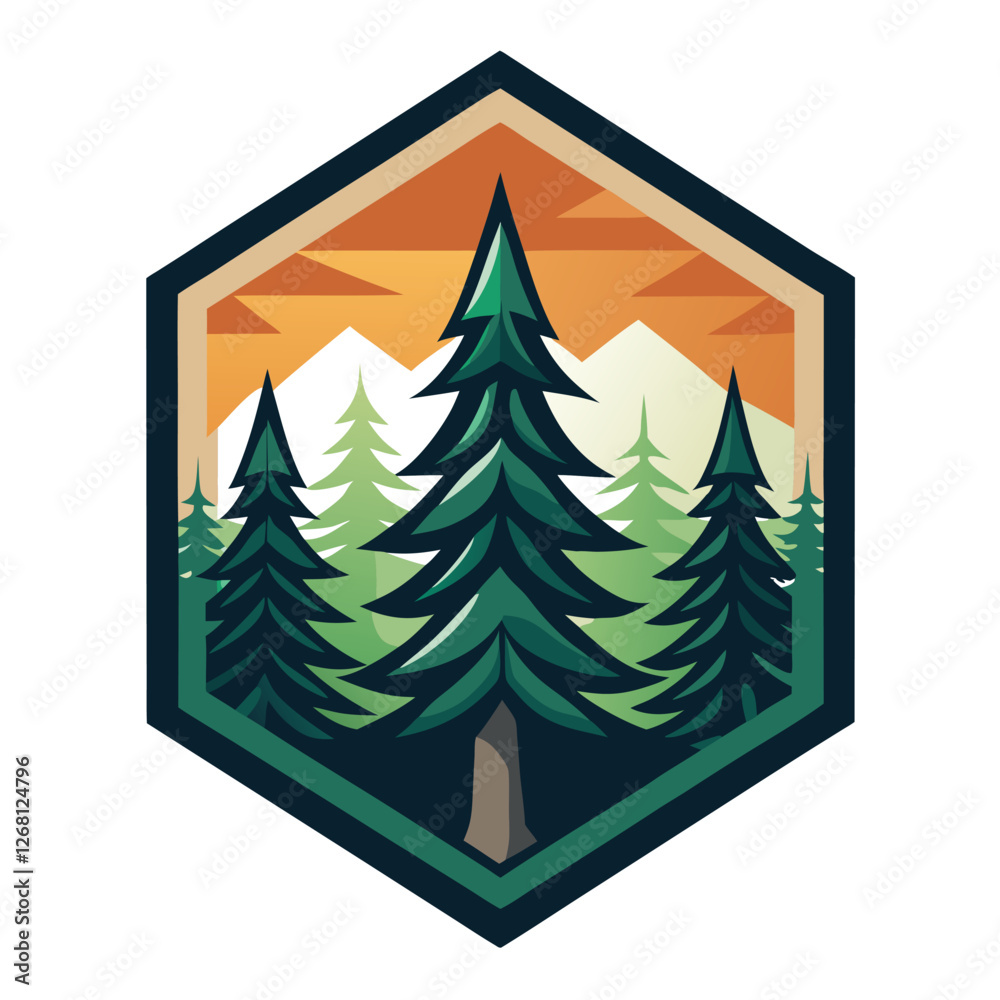 Obraz premium Spruce Tree Vector Illustration – Cartoon, Clipart & Line Art Design on White Background, Spruce tree vector clipart in cartoon, line art, and illustration style on a white background.