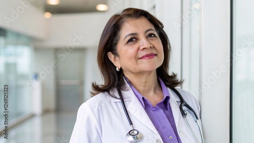 Generate an avatar of a humanized 45-year-old female doctor