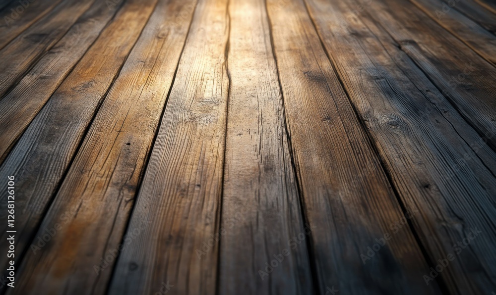 Textured wooden planks with uneven grain and earthy tones, illuminated softly for a rustic and natural appeal Textured wooden planks with uneven grain and earthy tones, illuminated softly for a rustic and natural appeal