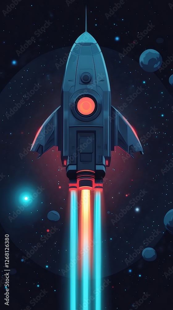 Rocket launching, space, cosmos, vibrant trails, website banner Rocket launching, space, cosmos, vibrant trails, website banner