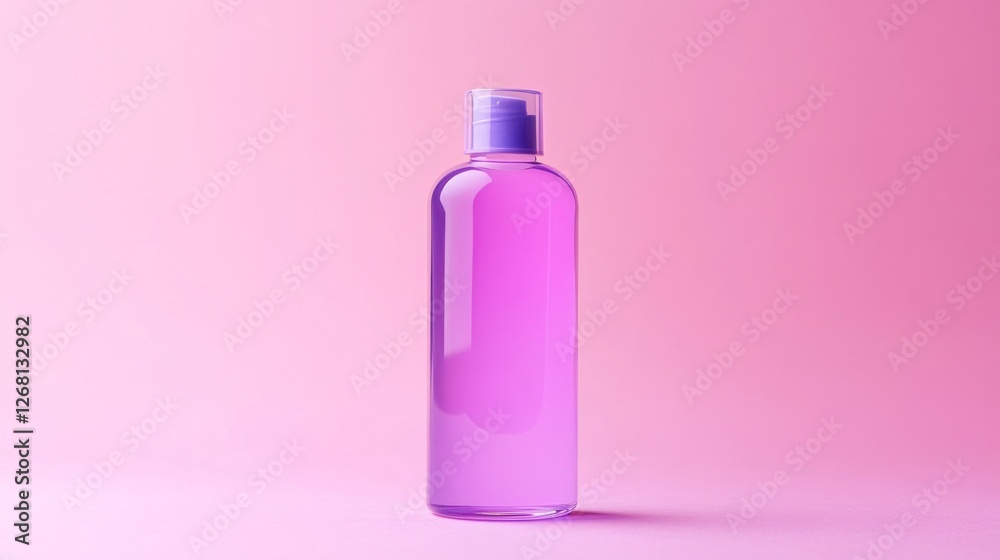 Purple Bottle Mockup on a Pink Background for Cosmetic or Hygienic Product Purple Bottle Mockup on a Pink Background for Cosmetic or Hygienic Product