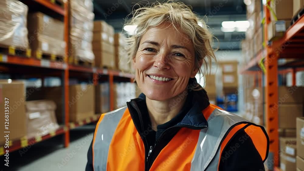 Candid Portrait of a Warehouse Worker in High-Visibility Vest Candid Portrait of a Warehouse Worker in High-Visibility Vest