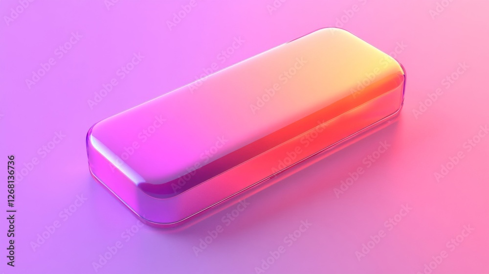 Rectangular Pink And Purple Gradient Geometric Shape With Shiny Surface Rectangular Pink And Purple Gradient Geometric Shape With Shiny Surface