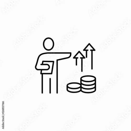 financial gains icon sign vector