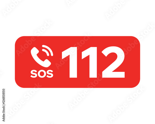 Emergency SOS Call 112 Sign High Quality Vectorial Image