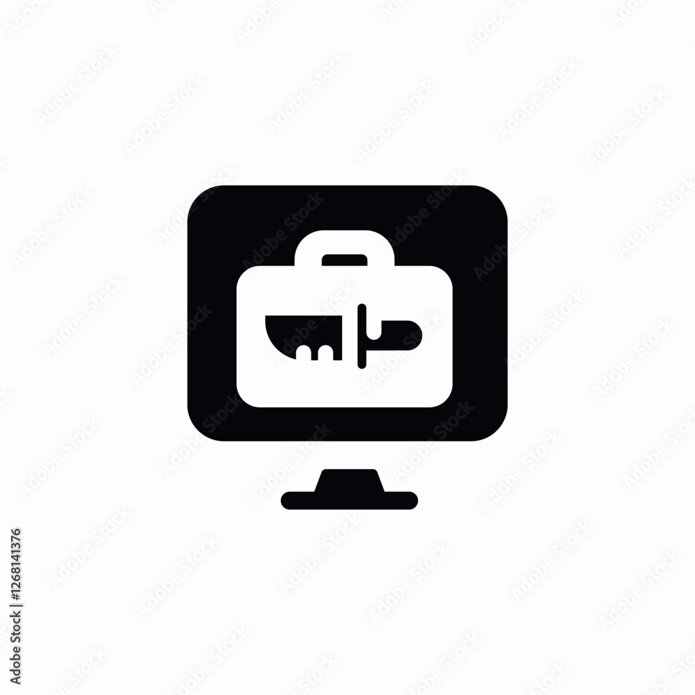 desktop toolcase icon sign vector desktop toolcase icon sign vector