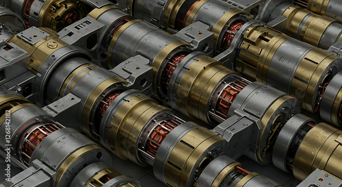 Steampunk Industrial Machinery Complex Metallic Gears, Pipes, and Pistons