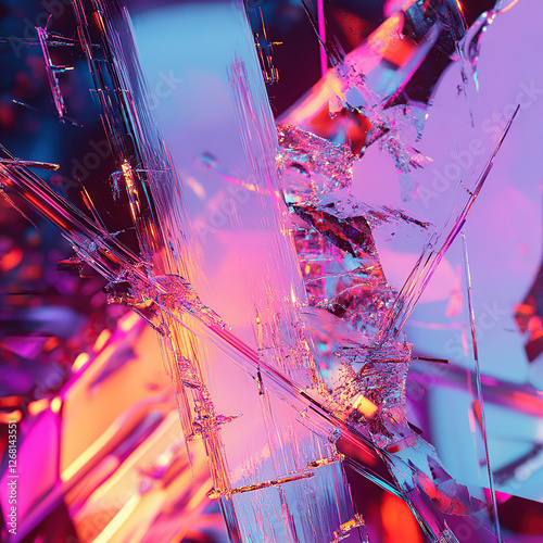 Abstract Broken Crystal with Vibrant Colors