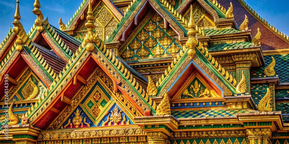 Fototapeta premium Ancient Thai Art: Intricate Wat Thasung Patterns in Portrait Photography