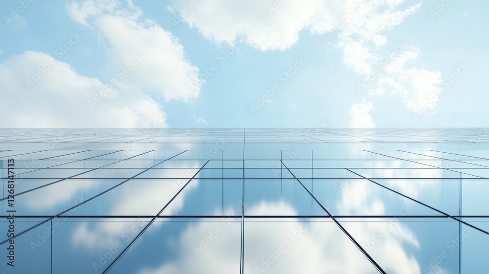 Glass Facade Reflecting Clouds And Sky Glass Facade Reflecting Clouds And Sky