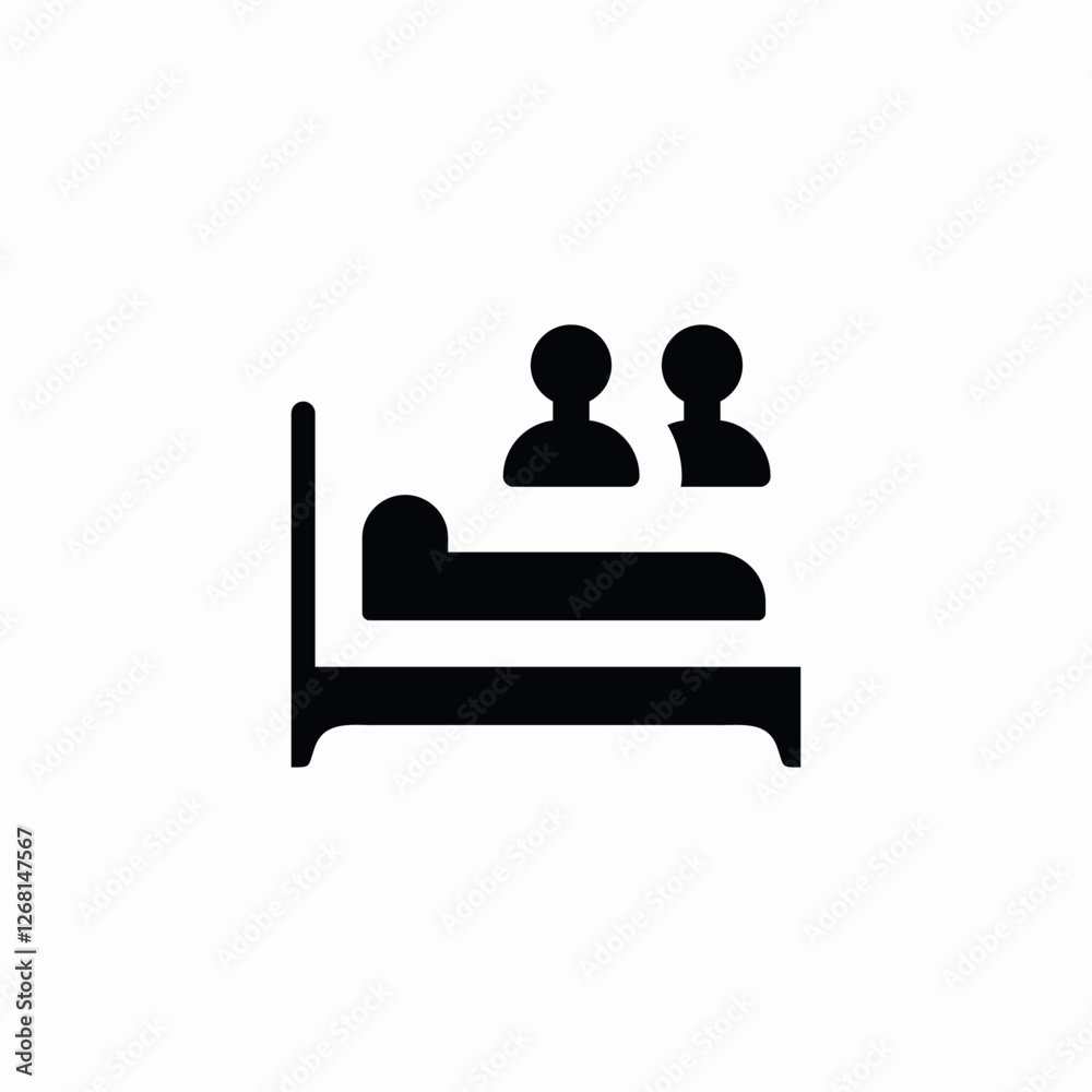 two persons accommodation icon sign vector two persons accommodation icon sign vector