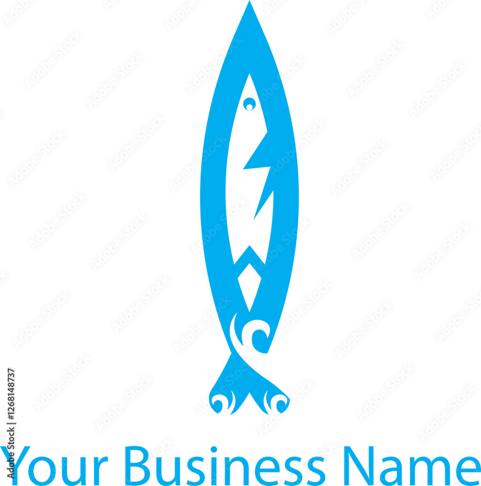 Dynamic Surfboard Shark Logo for Coastal and Water-Based Businesses Dynamic Surfboard Shark Logo for Coastal and Water-Based Businesses