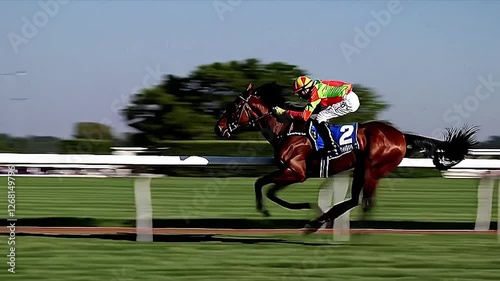 horse racing on a race track