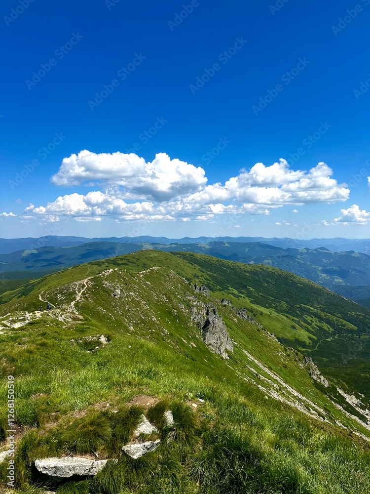 mountain landscape with blue sky and clouds mountain landscape with blue sky and clouds