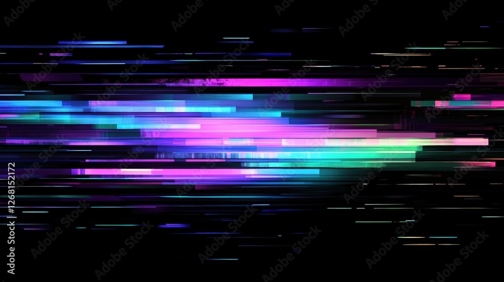 Abstract Neon Glitch Art Digital Stripes Background Abstract Neon Glitch Art Digital Stripes Background