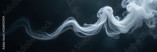 Intricate tendrils of white smoke dance against a pitch-black canvas , abstract, texture, fog