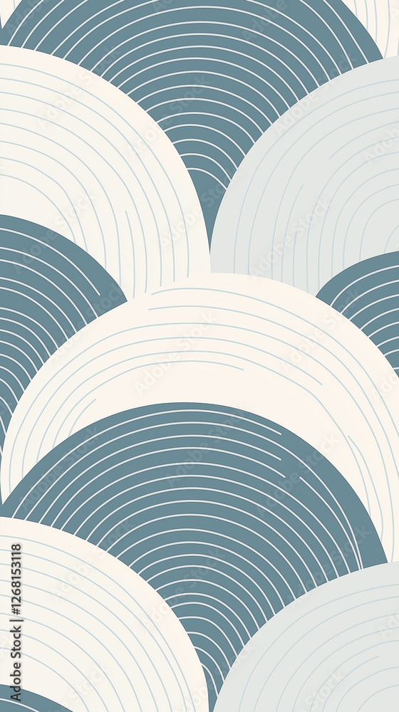 Semi-circles in gray and light blue vertical