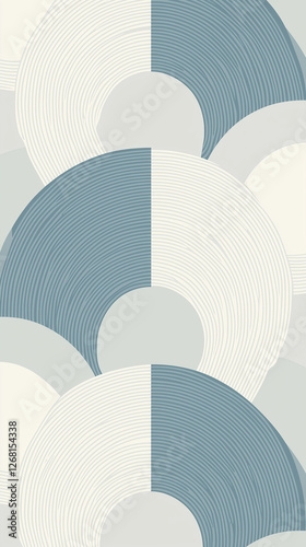 Concentric lines on semi-circular shapes vertical
