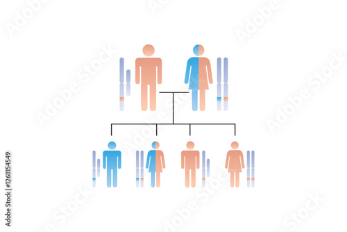 X-Linked Recessive Inheritance Science Design. Vector Illustration.