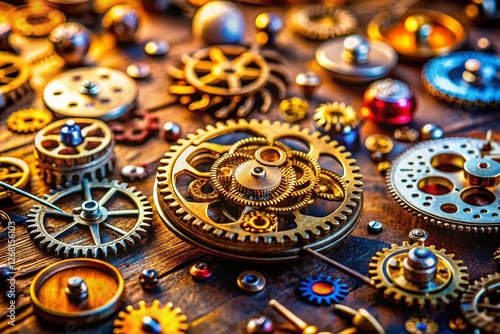 Wallpaper Mural Close-up Macro Shot of Watchmaker's Tools and Tiny Watch Parts Torontodigital.ca