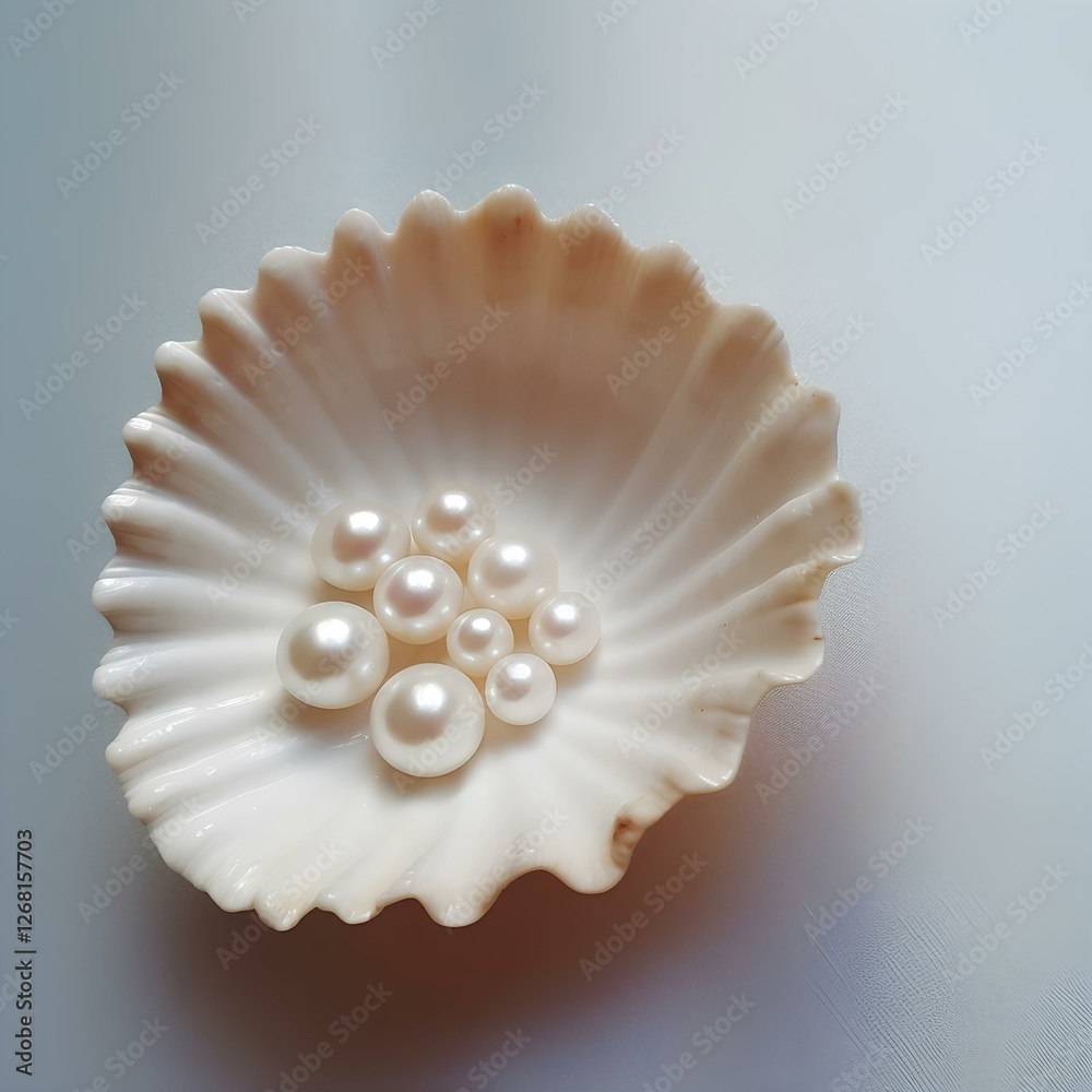 Pearls_in_shell_on_a_simple_textured_background Pearls_in_shell_on_a_simple_textured_background