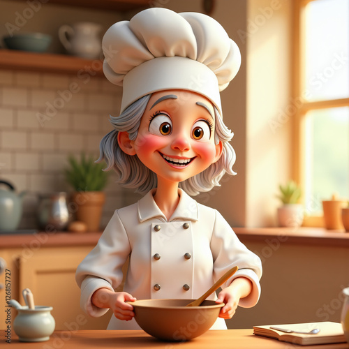 old girl in the cook hat