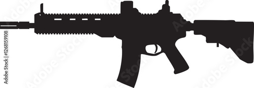 vector illustration of abstract modern assault rifle silhouette