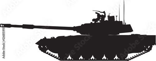 vector silhouette of a abstract tank military vehicle