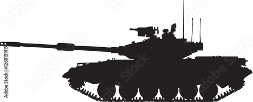 vector silhouette of a abstract tank military vehicle