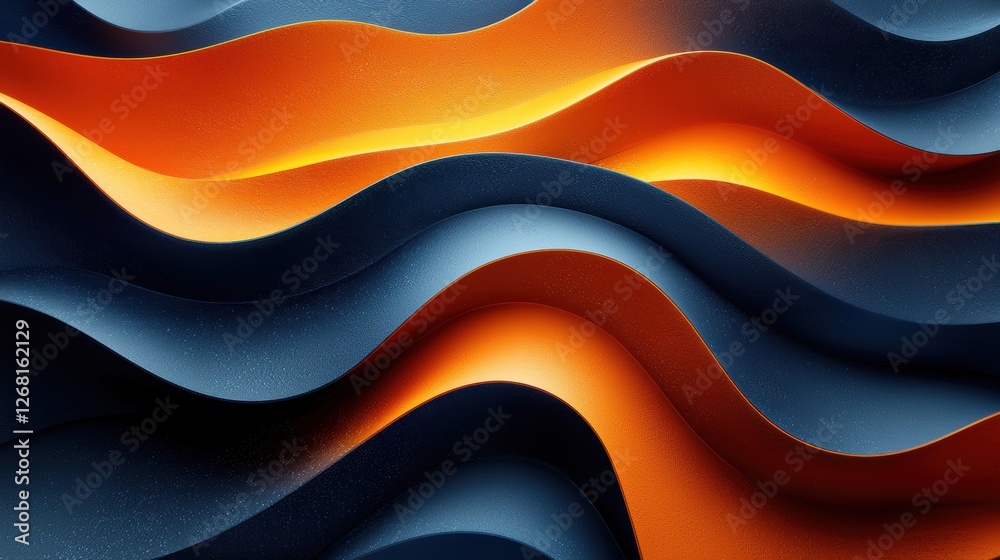 Abstract waves in orange and blue create a dynamic visual flow. Abstract waves in orange and blue create a dynamic visual flow.
