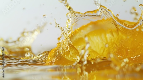 Close-Up of Vibrant Lemon Slice in Liquid Splash Motion
