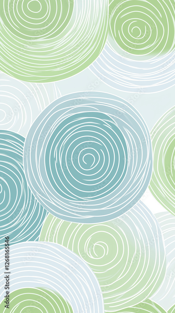 Curving lines within circle shapes vertical