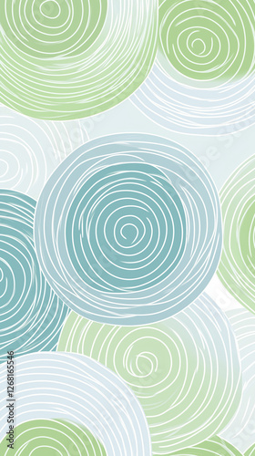 Obraz na płótnie Curving lines within circle shapes vertical w salonie