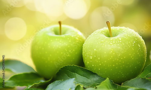 Fresh apple green nature shoot capturing lush foliage vibrant leaves and dynamic outdoor natural textures
