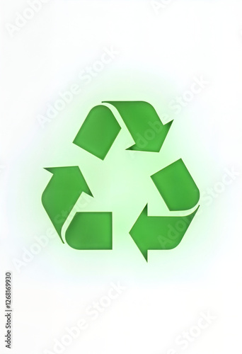 Green leaf shaped like a recycling symbol