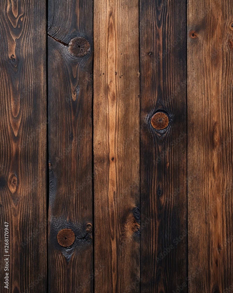 close-up view of the wood, emphasizing its texture and grain patterns. The wood appears aged, with a rich, dark brown color and visible knots and imperfections that add character. close-up view of the wood, emphasizing its texture and grain patterns. The wood appears aged, with a rich, dark brown color and visible knots and imperfections that add character.