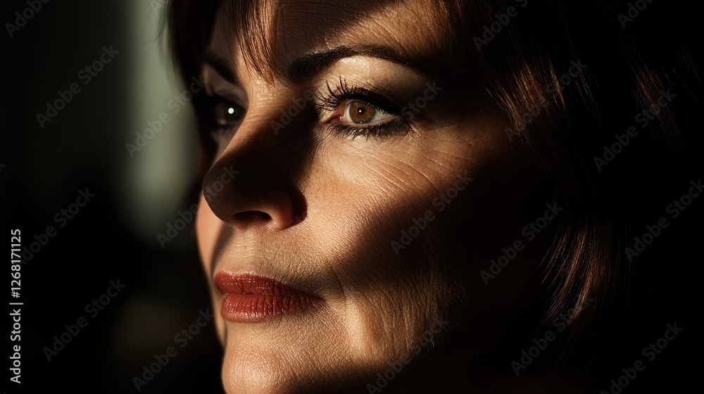 Close-up Portrait of a Woman with Sunlit Skin and Green Eyes Close-up Portrait of a Woman with Sunlit Skin and Green Eyes
