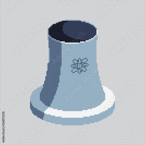 Pixel art illustration Cooling Tower. Pixelated Nuclear Tower. Nuclear Cooling Tower Power Icon pixelated for the pixel art game and icon for website and video game. old school retro.
