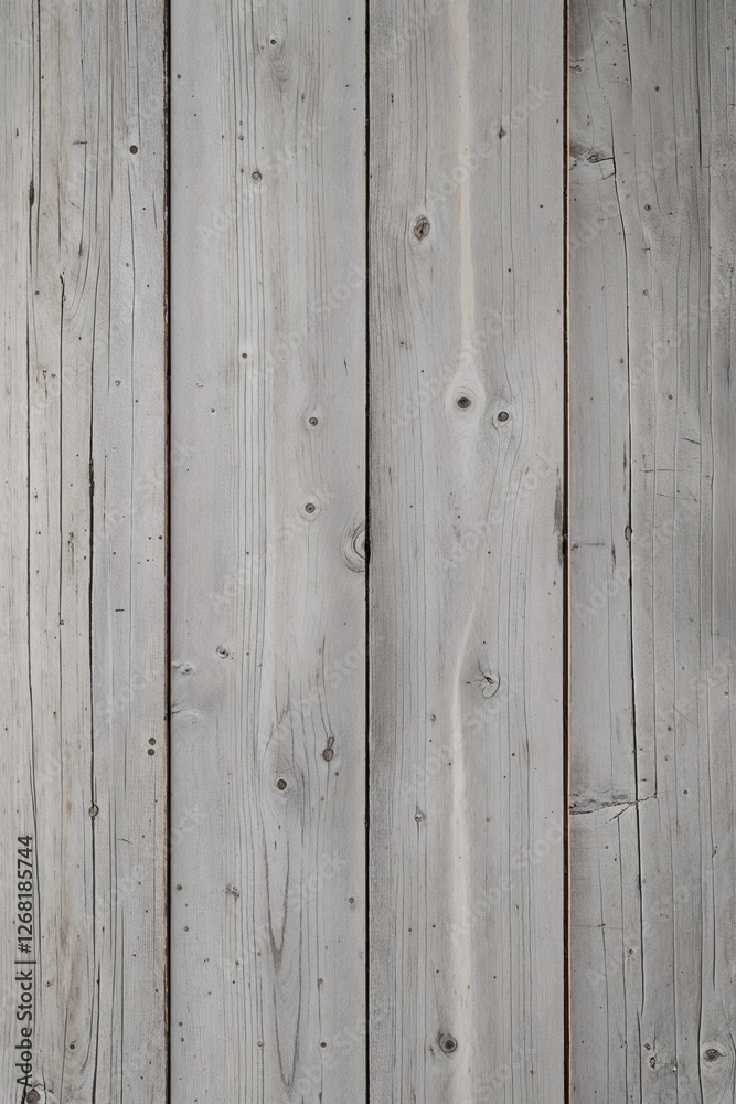 a wooden surface, showcasing a vertical layout of four wide planks. The wood has a weathered and rustic appearance, with a predominantly light gray color, interspersed with subtle variations in tone. a wooden surface, showcasing a vertical layout of four wide planks. The wood has a weathered and rustic appearance, with a predominantly light gray color, interspersed with subtle variations in tone.