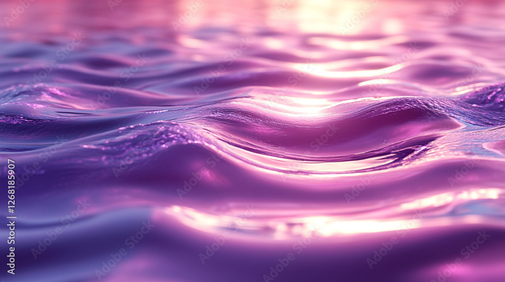A cyberpunk-inspired abstract background featuring wavy and round liquid forms in neon hues. The glossy gradient texture represents fluidity, chaos, and futuristic virtual realities with dark purple, 