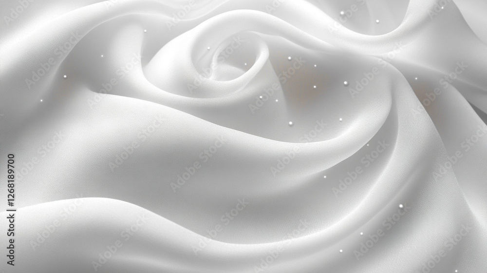 Closeup of delicate white silk strands with an ethereal texture, symbolizing purity, softness, and grace. The blurred background emphasizes the serene, tranquil beauty of the natural fabric.
Closeup of delicate white silk strands with an ethereal texture, symbolizing purity, softness, and grace. The blurred background emphasizes the serene, tranquil beauty of the natural fabric.
